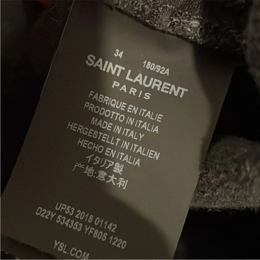 SAINT LAURENT D18 size 34 jeans slim fit skinny distressed black YSL YVES